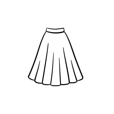 Etek el çizilmiş kroki simgesi.