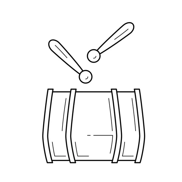 Icono de línea de tambor . — Vector de stock