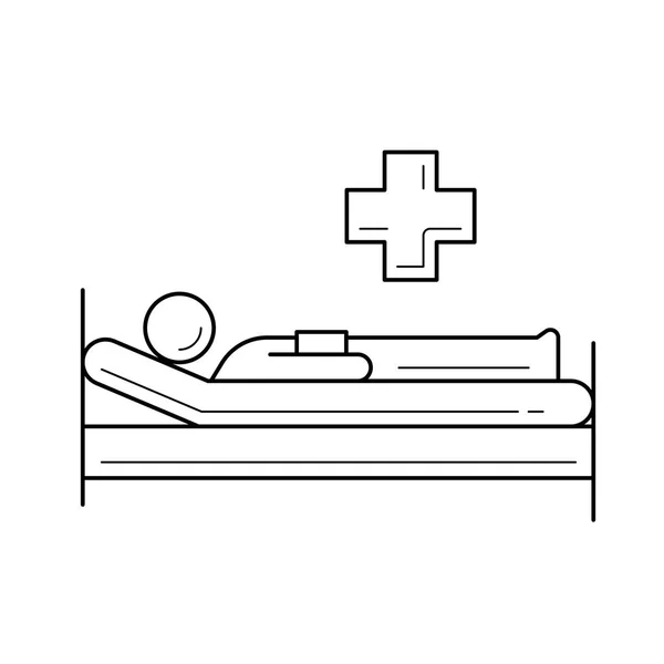 Hastane yatak satırı simgesi. — Stok Vektör