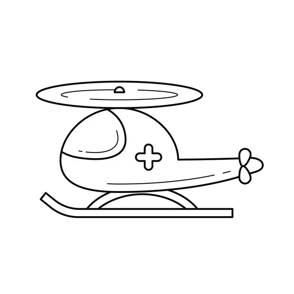 Rescue helikopter lijn pictogram. — Stockvector