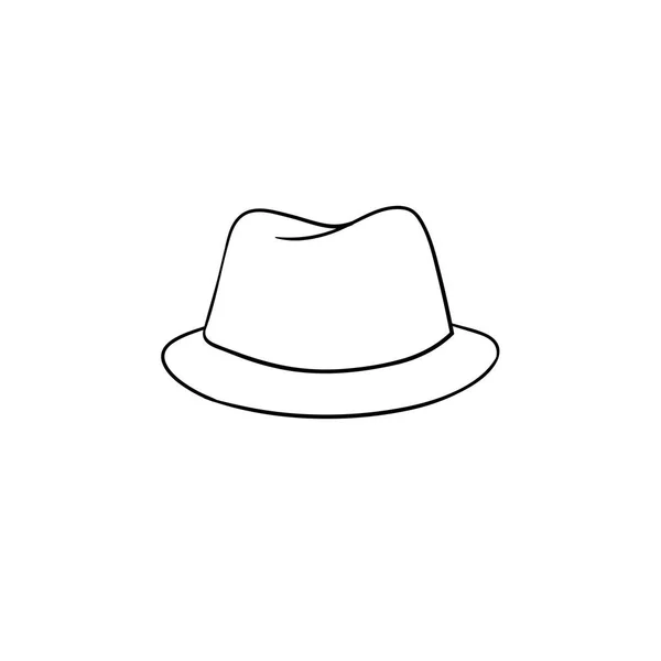 Fedora cappello disegnato a mano icona schizzo . — Vettoriale Stock