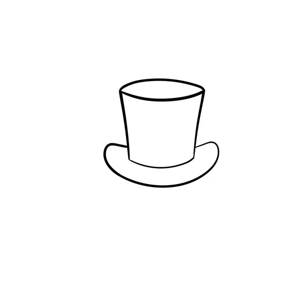 Sombrero superior dibujado a mano icono del boceto . — Vector de stock