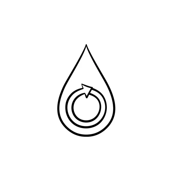 Gota de agua dibujado a mano icono del boceto . — Vector de stock