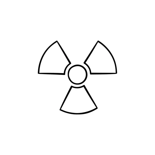 Handgezeichnetes Skizzensymbol für radioaktives Zeichen. — Stockvektor