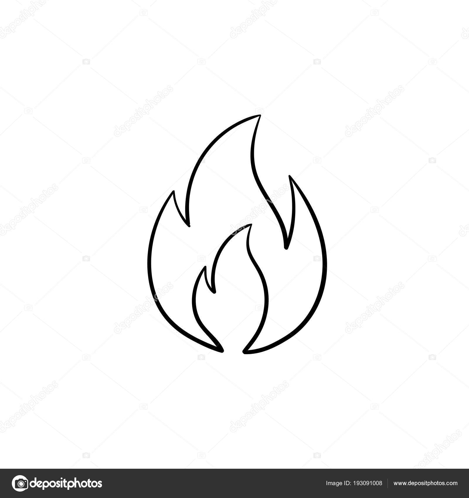 ícones de fogo desenhados à mão. conjunto de vetores de ícones de chamas de  fogo. fogo de esboço de doodle desenhado à mão, desenho a cores. símbolo de fogo  simples 9284722 Vetor