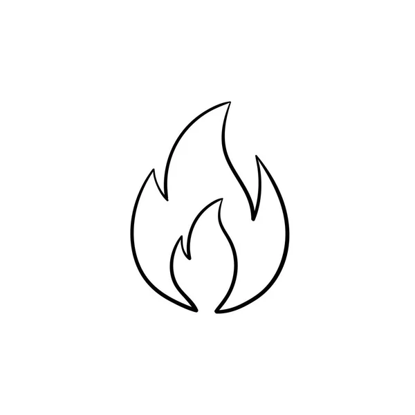 Fuego llama dibujado a mano icono de boceto . — Archivo Imágenes Vectoriales