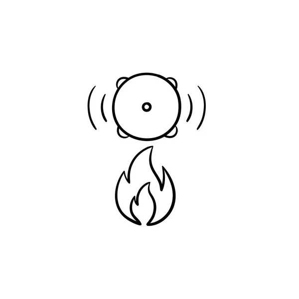 화재 경고 손으로 그려진된 스케치 아이콘. — 스톡 벡터