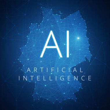 Blockchain teknoloji yapay zeka kavramı.