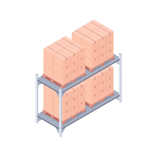 Illustration vectorielle isométrique de support de palette chargé — Image vectorielle