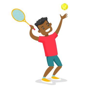 Tenis oynarken siyah tenis oyuncusu.