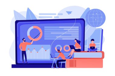 Uzaktan eğitim kavramı vektör çizim.