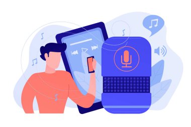 Müzik çalma ve müzik kavramı vektör çizim akarsu.