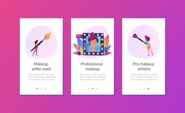 Profesyonel makyaj uygulaması arayüzü şablonu.