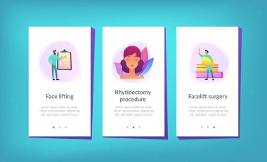 Yüz kaldırma uygulaması arayüzü şablonu.