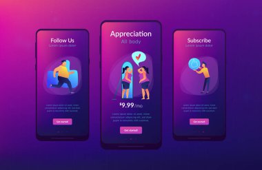 Vücut olumlu app arabirimi şablonu.
