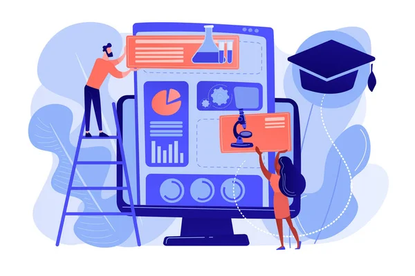 Learning management systém koncept vektorové ilustrace. — Stockový vektor