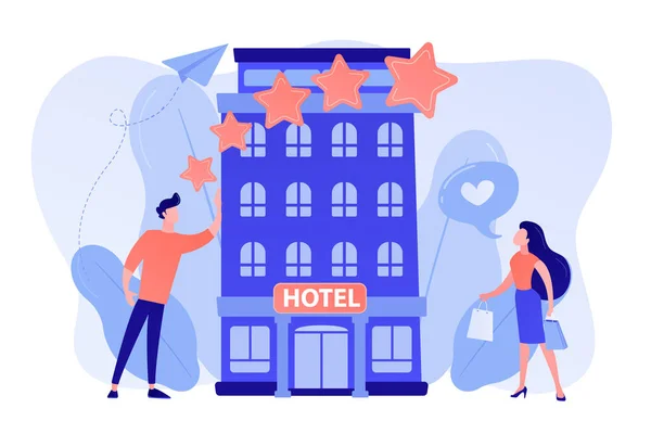 Boutique hotel begreppet vektorillustration. — Stock vektor