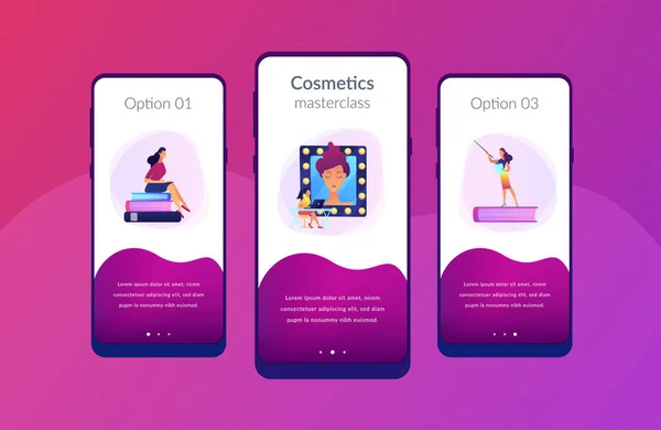 Makeup courses app interface template. — ストックベクタ