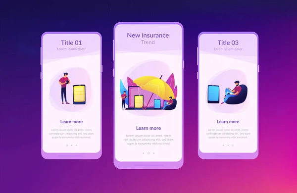 電子デバイス保険アプリケーション インタ フェース ・ テンプレート. — ストックベクタ