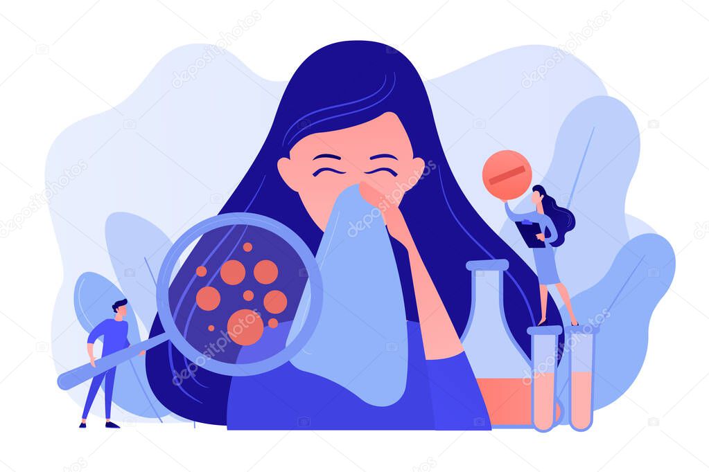 Allergic diseases concept vector illustration.
