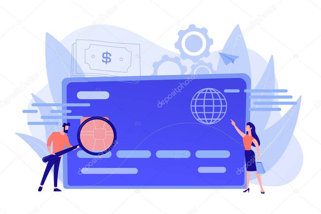Plastic money concept vector illustration.