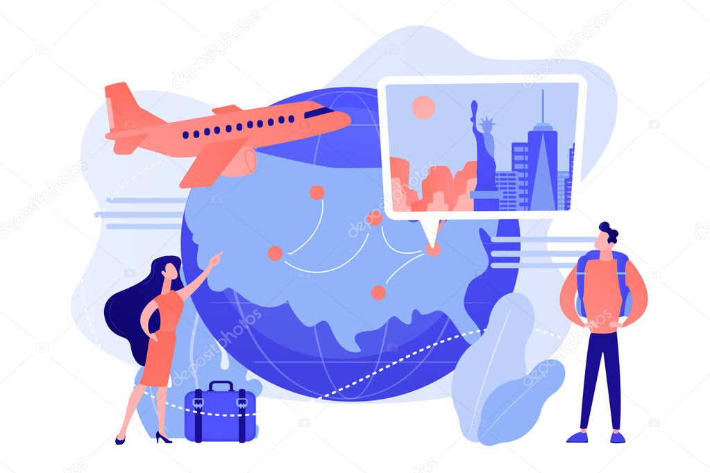 Inside country traveling concept vector illustration.