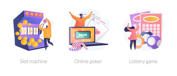 Metáforas de concepto de vector de casino en línea . — Vector de stock