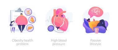 Aşırı kilolu sonuçlar ve tedavi vektör kavramı metaforları.