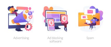 İnternet reklam vektörü metaforları.