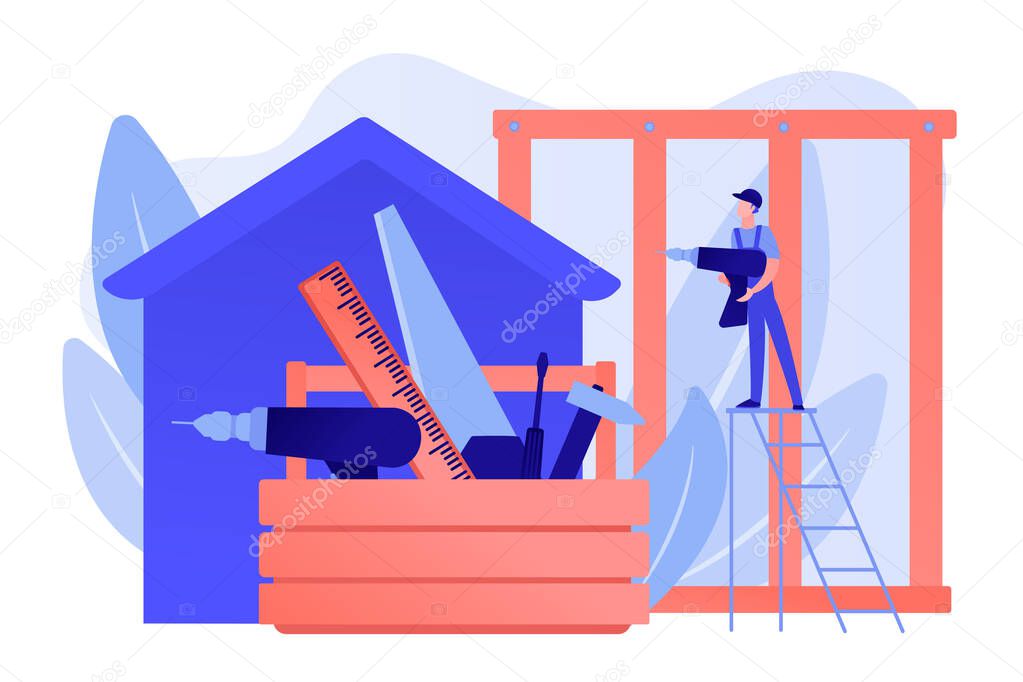 Carpenter services concept vector illustration