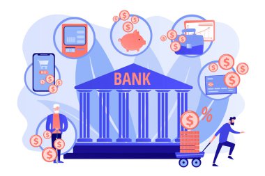 Bankacılık işlemleri kavramı vektör illüstrasyonu