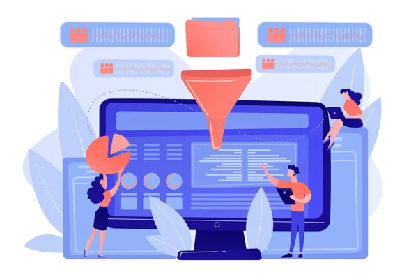 Ilustración de vector de concepto de tablero de inteligencia de negocios . — Archivo Imágenes Vectoriales