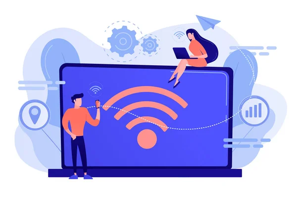 Wi fi 연결 개념 벡터 일러스트 레이 션. — 스톡 벡터