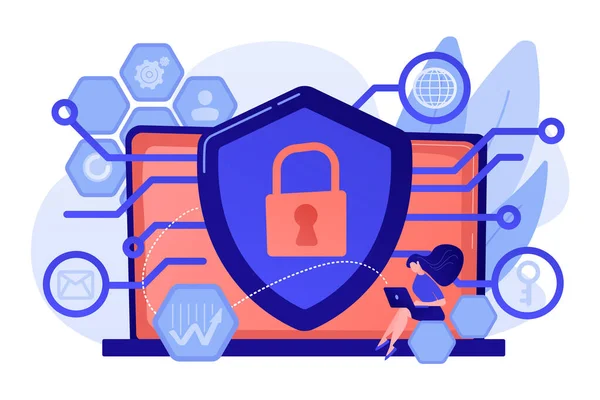 Privacidad concepto de ingeniería vector ilustración . — Archivo Imágenes Vectoriales