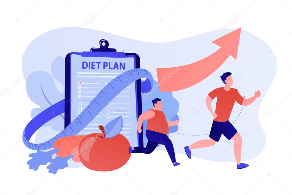 Weight loss diet concept vector illustration.