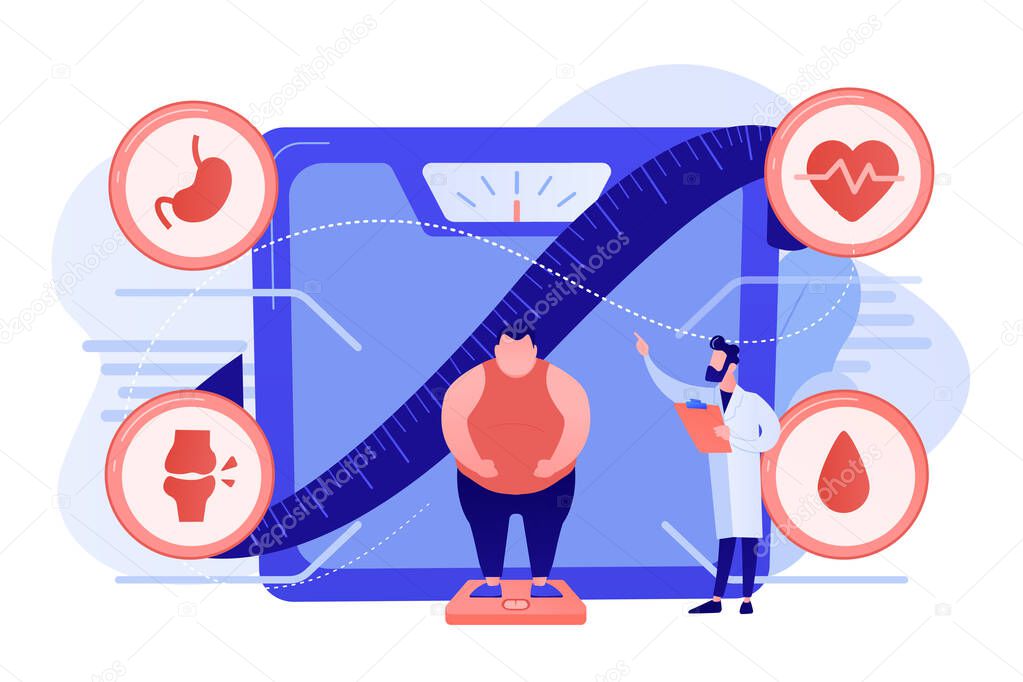 Obesity health problem concept vector illustration.