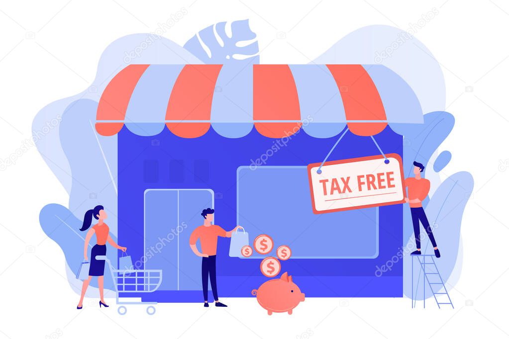 Tax free service concept vector illustration