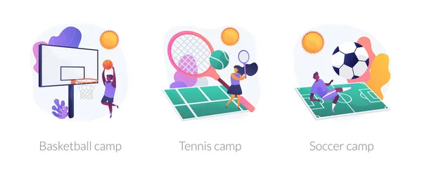 Sport camps vector concept metaphors. — ストックベクタ