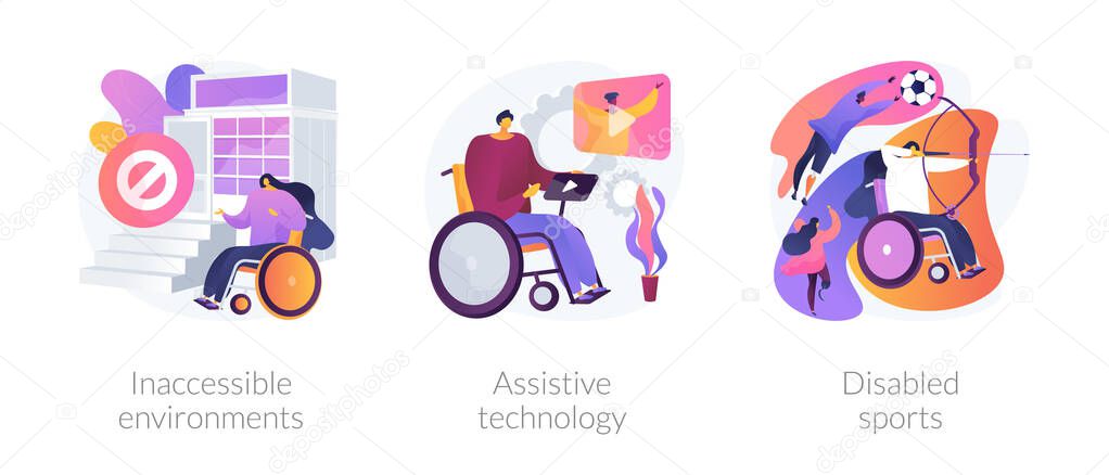 Disabled people environment vector concept metaphors.