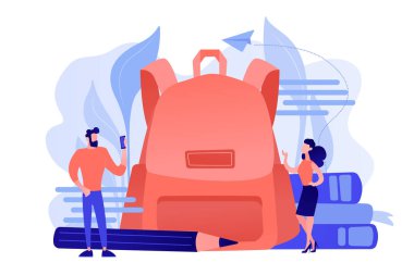 Geri okul kıyafetler kavramı vektör çizim.