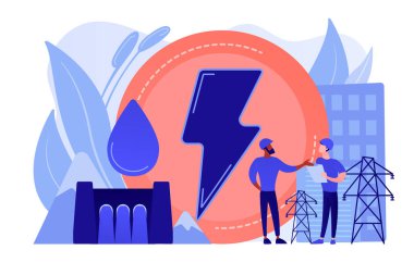 Hidroelektrik kavramı vektör çizim.