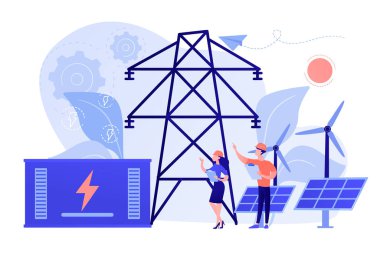 Enerji depolama kavramı vektör çizim.
