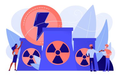 Nükleer enerji kavramı vektör çizim.