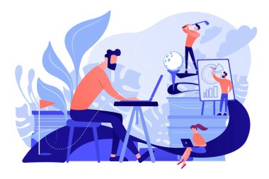 Office eğlence kavramı vektör çizim.