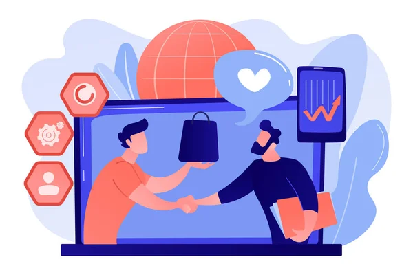 Customer Relationship Management Konzept Vektor Illustration. — Stockvektor