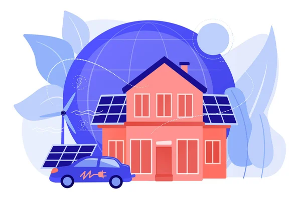 Eco house concept vector illustration. — Stock Vector