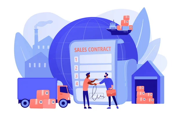 Sales contract terms concept vector illustration — Stock Vector