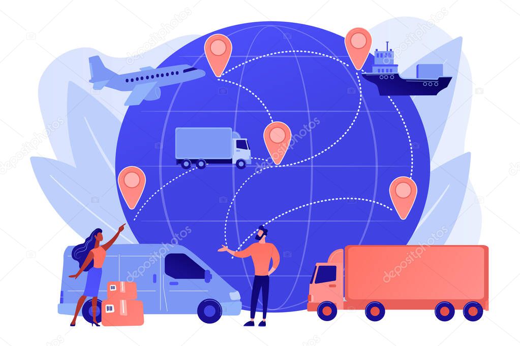 Global transportation system concept vector illustration.