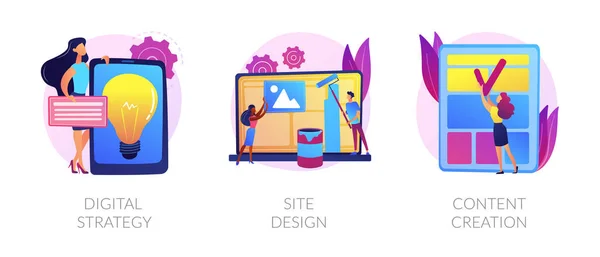 Creative Writing Web Development Mobile Advertising Flat Icons Set Odchozí — Stockový vektor