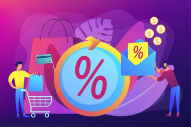 İndirim programı kavramı vektör illüstrasyon